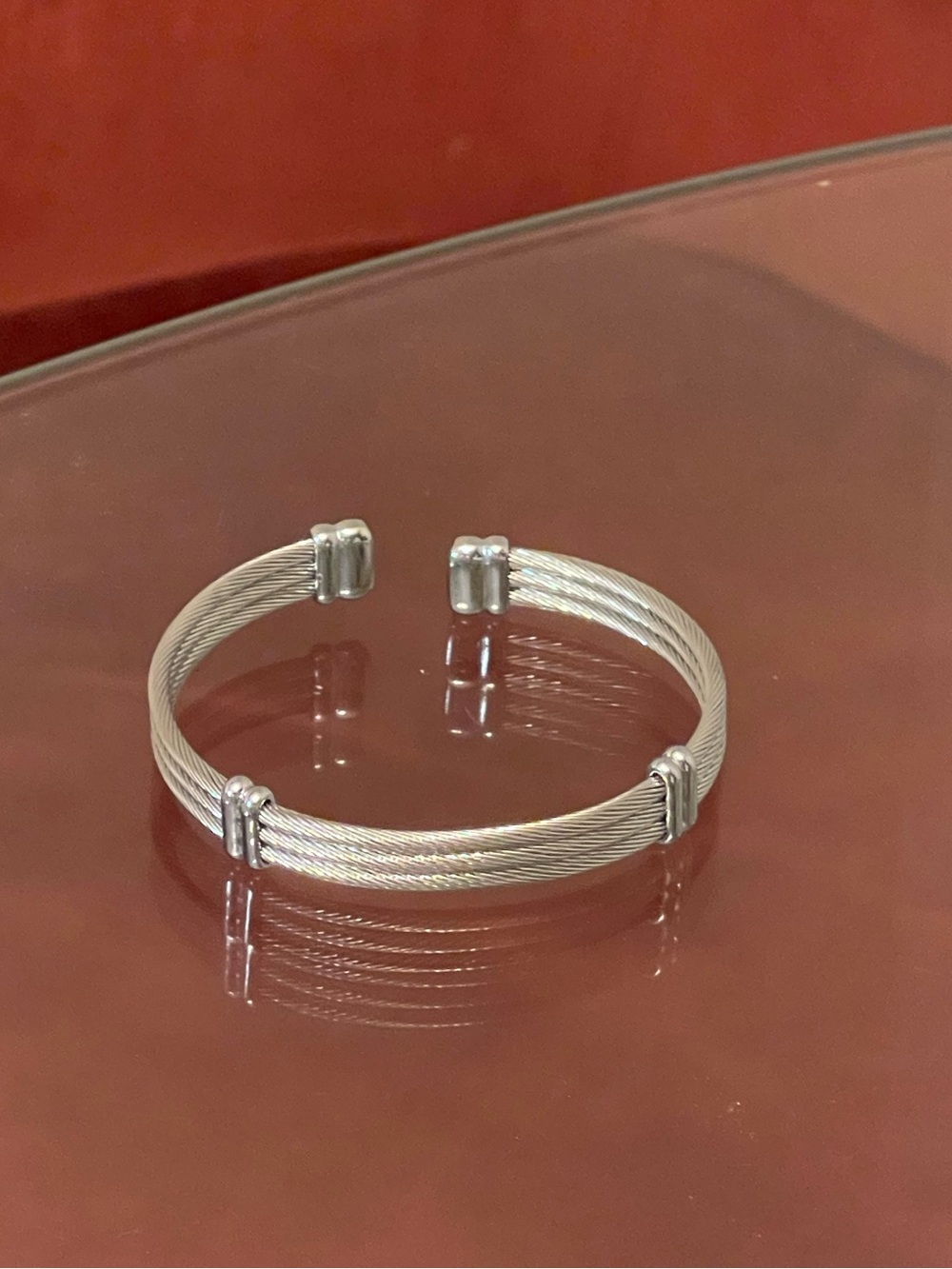 Sterling Silver Multi-Stripe Cuff Bracelet - Silver MEDIUM SIZE